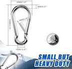 100pcs 3.15 inch 304 Stainless Steel Carabiner Clip Hooks Spring Snap - Image 2