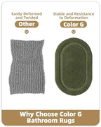 Color&Geometry Oval Green Bathroom Rugs 32x20, Extra Soft Absorbent Microfiber - Image 7