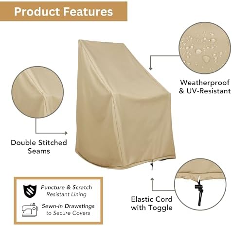 Shine Company Weatherproof Outdoor Rocking Chair Cover, 100% Woven Polyester - Image 3