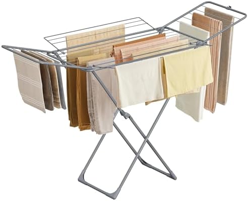 SONGMICS Clothes Drying Rack, Heavy Duty, 4 Gullwings by SONGMICSbySONGMICSHOME