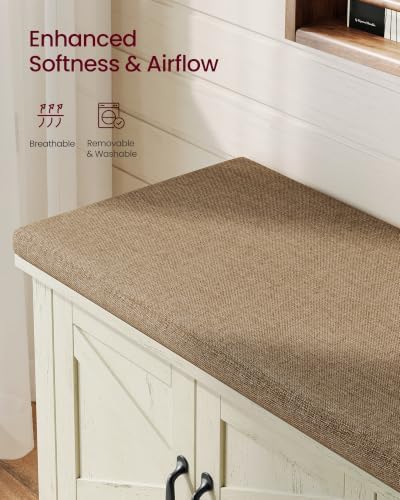 VASAGLE Shoe Bench, Farmhouse Entryway Bench - Image 5