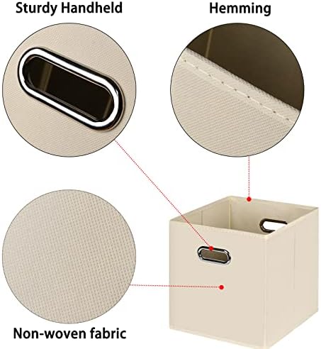 Black Foldable Storage Cubes Bins, Fabric Storage Box Cubes Organizer Baskets - Image 7