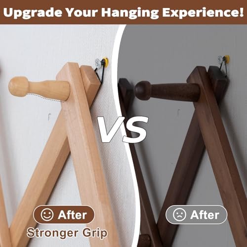 SCUNDA Wall Rack with 20 Hooks, Wooden Wall Expandable Coat Rack - Image 3