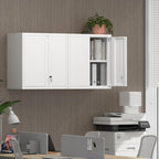 Metal Wall Cabinets, Kitchen Wall Hanging Cabinet, Locking Steel Storage - Image 6