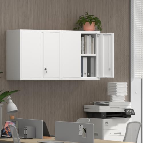 Metal Wall Cabinets, Kitchen Wall Hanging Cabinet, Locking Steel Storage - Image 6