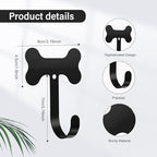 Hotop 8 Pcs Dog Bone Leash Hooks Wall Mounted Stainless Steel - Image 2