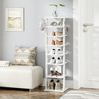 HOOBRO 8 Tiers Vertical Shoe Rack, Wooden Shoe Storage Organizer - Image 2