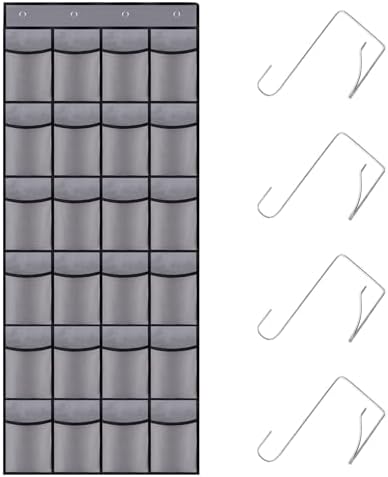 Over the Door Shoe Organizer, 24 Mesh Pockets, Hanging Storage by Unknown