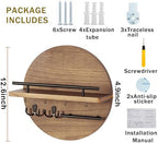 Key Holder Wall Mount with Shelf and Hooks, Mail Organizer - Image 6