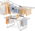 Stainless Steel 2-Tier Foldable Clothes Drying Rack, 57 Inches Max Height by KINGBOARD