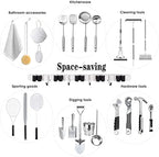 AceMining Broom Holder Wall Mount, 5 Racks 4 Hooks Heavy Duty Mop Organizer - Image 4