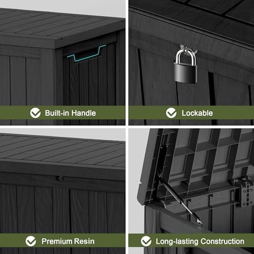 150 Gallon Outdoor Deck Box, Lockable Waterproof Outdoor Storage Boxes - Image 6