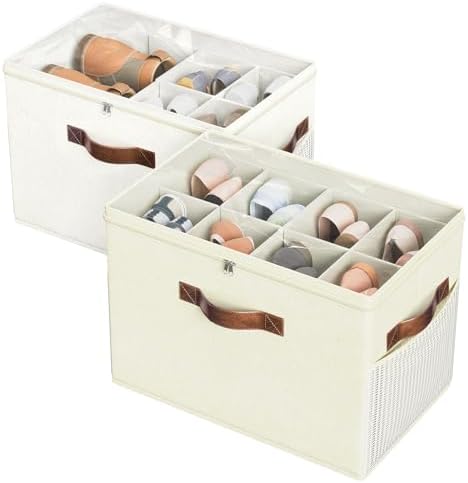 2 Pack Shoe Organizer for Closet, Foldable Shoe Storage by BuddingJoy-BuildaJoyfulLifeforYou