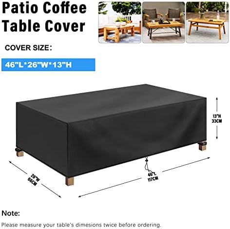 Rectangular Coffee Table Cover 100% Waterproof, Patio Furniture Cover - Image 2