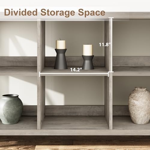 62 in Industrial 3-Tier Metal Horizontal Bookshelf - Image 6