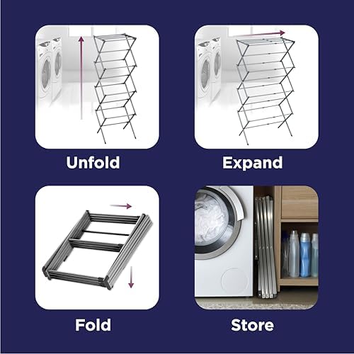 BLACK+DECKER 4-Tier Expandable Collapsible Clothes Drying Rack, Telescopic - Image 7