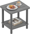 Outdoor Side Table with 2-Tier, Bamboo Small Patio Adirondack Tables by LEJANEOYE
