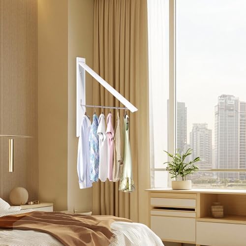 Ithywat Retractable Clothes Drying Rack, Space Saver Wall Mounted Folding Hanger - Image 4