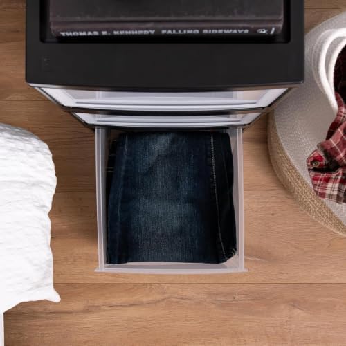 IRIS USA Plastic Storage Drawer Organizer, 14.5 Qt Stackable, 3 Pack - Image 6