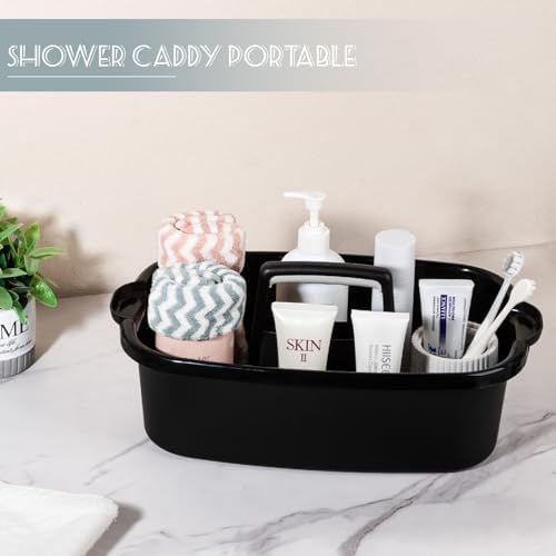 Large Cleaning Supplies Caddy Portable Shower Caddy Basket Black 2 Pack - Image 2
