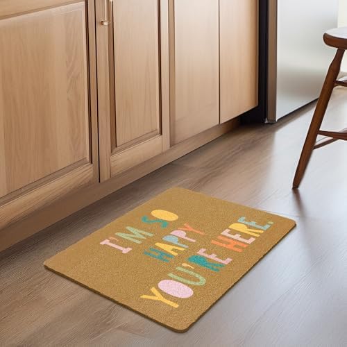Boho Classroom Coir Door Mats Outdoor, Everyone is Welcome Here Rainbow Front - Image 5