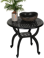 YKSY&YKSY Jardin DE Centennial Cast Aluminum Side/End Table, Anti-Rust Coffee - Image 6