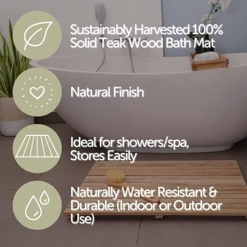 Nordic Style Premium Teak Shower + Bath Mat - Image 4