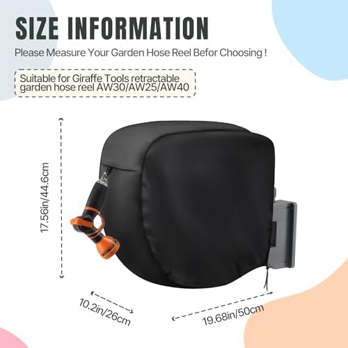 Hose Reel Cover 600D Waterproof 20x10.2x18in Black - Image 2