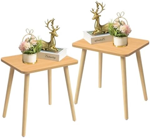 FORAOFUR Short Side Table for Living Room, Mini End Table for Small Spacex2 by FORAOFUR