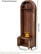 Hall Tree with Bench and Shoe Storage 4-in-1 Entryway Bench with Coat Rack - Image 2
