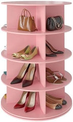 SpaceAid 4 Tier Rotating Shoe Rack Tower, Spinning Shoe Display Lazy Susan by SpaceAid