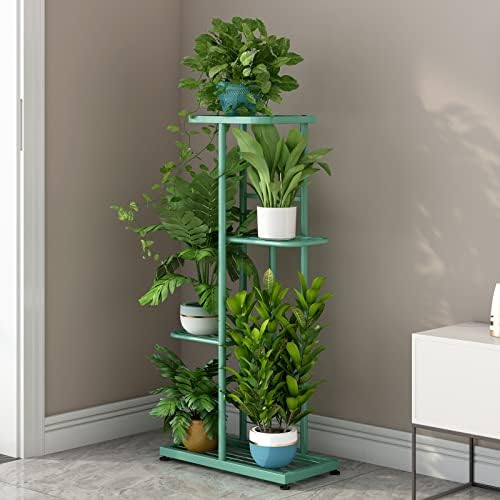 LINZINAR 4 Tier Plant Stand Indoor Outdoor Metal Flower Pot Display Shelf - Image 3