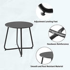 Outdoor Table Small Patio Side Table, Round Metal Side Table, Weatherproof - Image 4