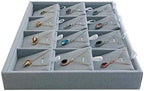 Premium Quality Grey Velvet Stackable Organizer Tray Pendant Necklace Jewelry - Image 4