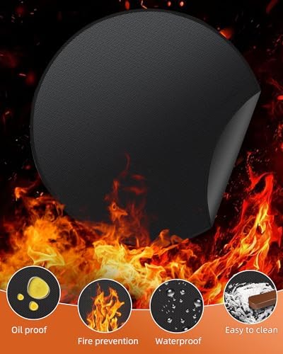40" Round Fireproof Grill Mat for Deck & Patio, Double-Sided Silicone Coated - Image 4