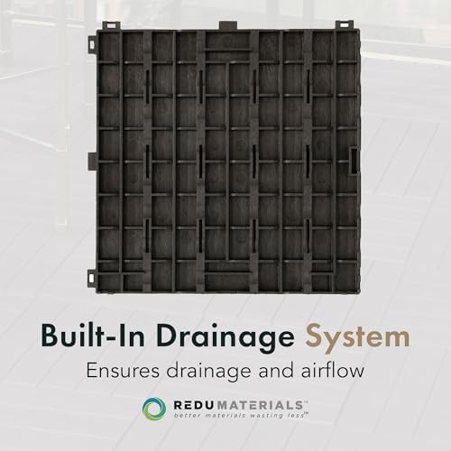 EcoTrend 24-Pack 12”x12” Interlocking Deck Floor Tiles, Slate Black – Rubber & - Image 5