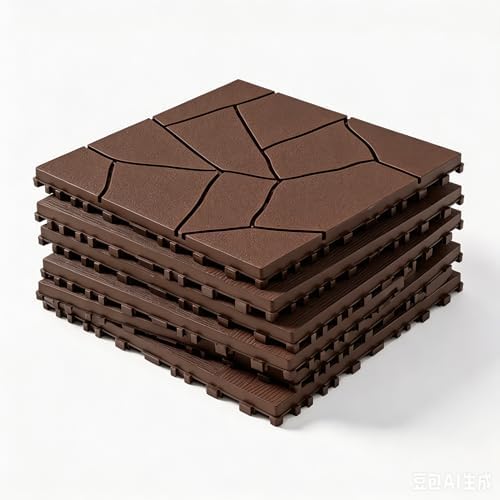 Interlocking Deck Tiles Outdoor Waterproof 44 Pack, Plastic Snap Together Patio by YumiMuasy