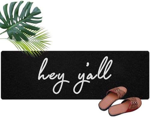 48''x16'' Long Doormat for Entrance Entry, Hey Y'all by Unknown