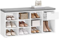 VASAGLE Shoe Bench with Cushion, Storage Bench, 10 Compartments by VASAGLEbySONGMICSHOME