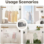 Retractable Clothesline Indoor & Outdoor, Anti-Sag Heavy Duty Retracting - Image 7