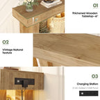 Unikito 63" Console Table with Sensor Light & AC Outlets with USB-C Ports - Image 4