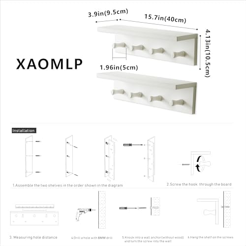 Entrance Coat Rack ，Coat Hooks, Wall-Mounted Wooden Hook Rack, Wall-Mounted - Image 5