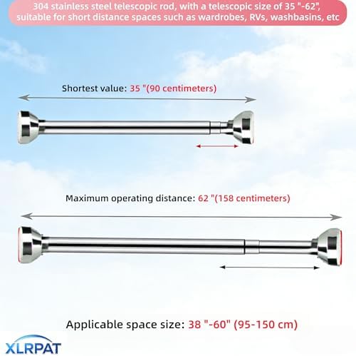 Telescopic clothes rod, adjustable clothesline rod, shower curtain rod - Image 2