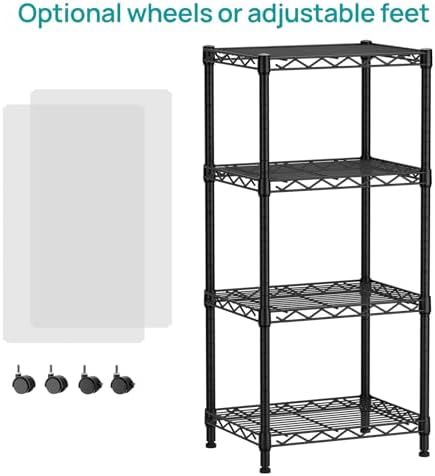SINGAYE 4 Small Shelves Storage Shelf Wire Shelving Unit Metal Shelf Adjustable - Image 4