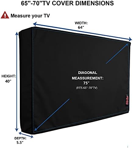 iBirdie Outdoor TV Cover 65 to 70 inch Weatherproof and Waterproof - Image 2