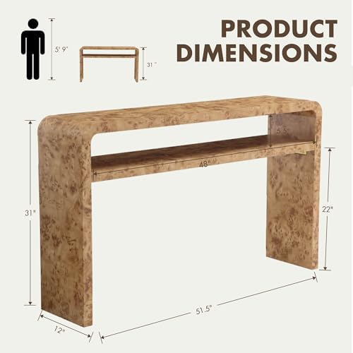 Hyfirm Burl Wood Style Console Table - Image 2