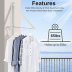 Foldable Wall Mount Drying Rack, Space Saving White - Image 3