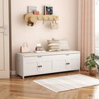 HOMEFORT 54.4" Shoe Bench with Lift Top Storage, Entryway Bench with Cushioned - Image 2