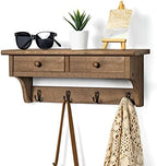 Emfogo Coat Hooks Mounted, Rustic Wood Coat Rack Mount Shelf - Image 2