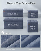 SONGMICS 43.3 Inches Folding Storage Ottoman Bench, Load 660 lb - Image 6